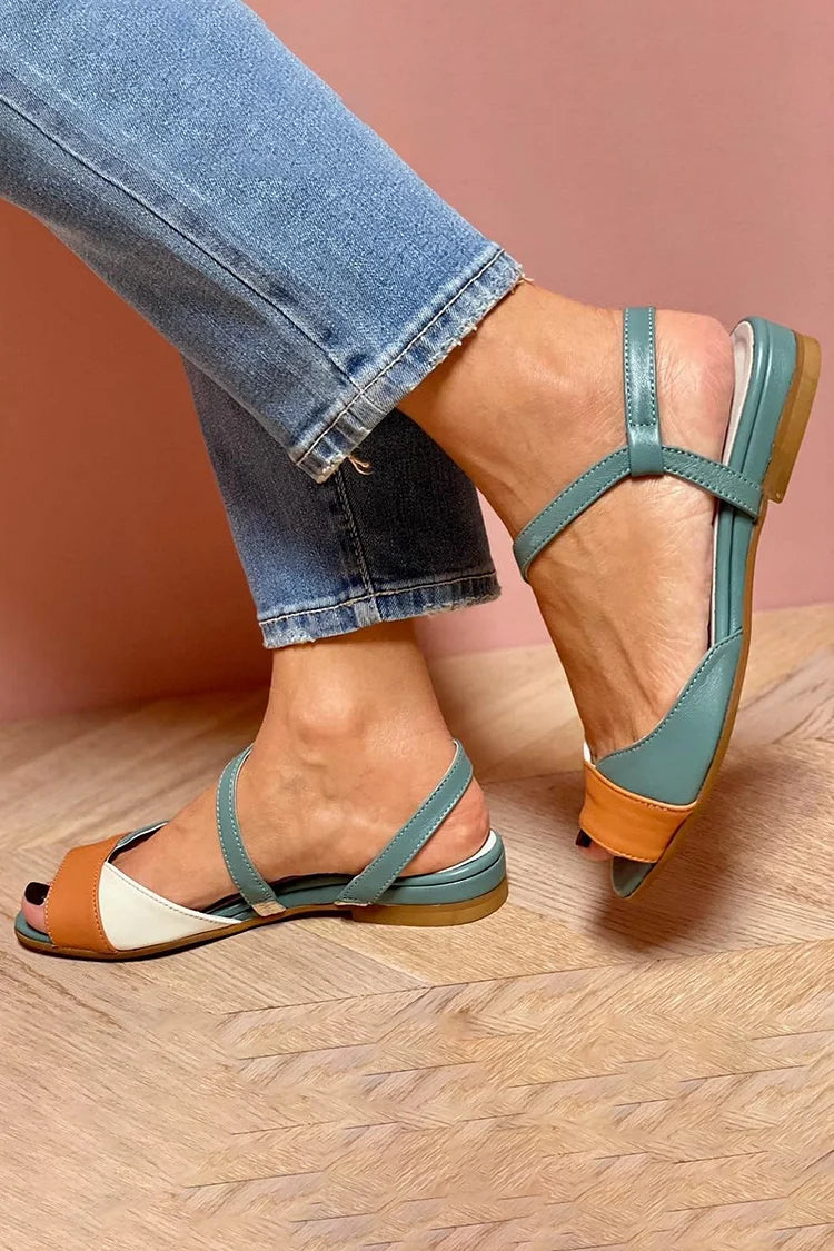 Alessia | Elegant Tricolor Open-Toe Sandals for a Sophisticated Look