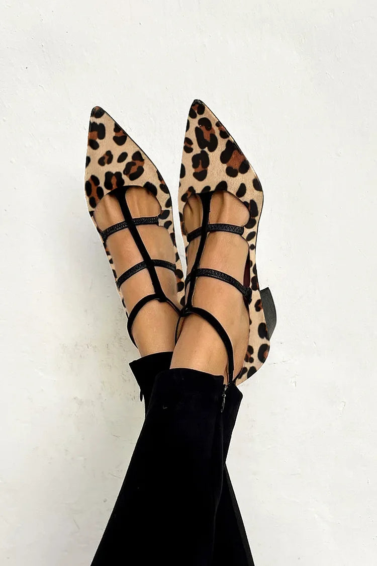 SERENA | ANIMAL PRINT BALLET FLATS WITH STRAPS