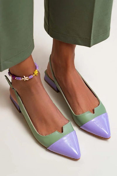 CATERINA | Elegant ballet flats with contrasting tip and bicolored details for a sophisticated look