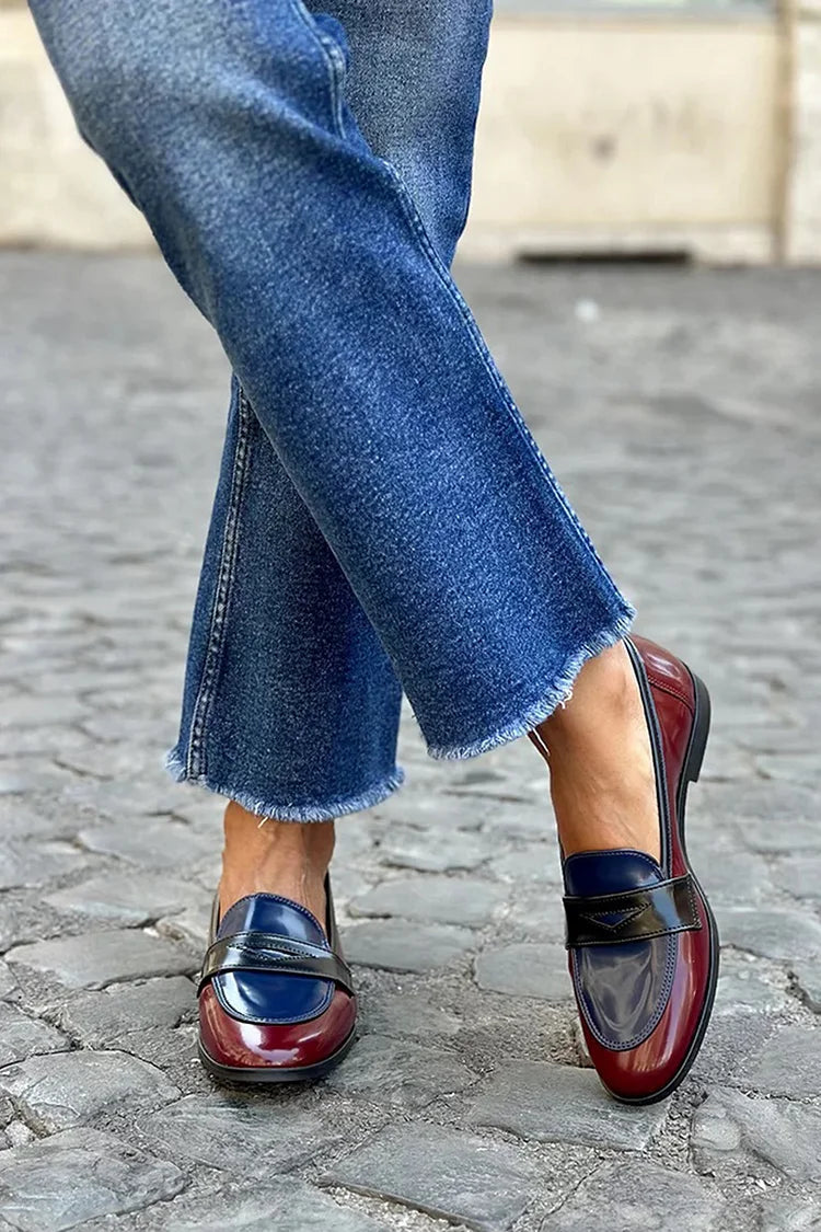 Antonia | Glossy Tricolor Loafer