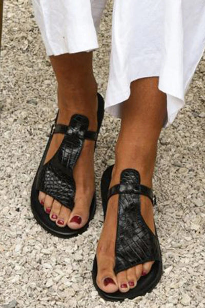 Celia | Comfort Sandals with Croco-Embossed Design