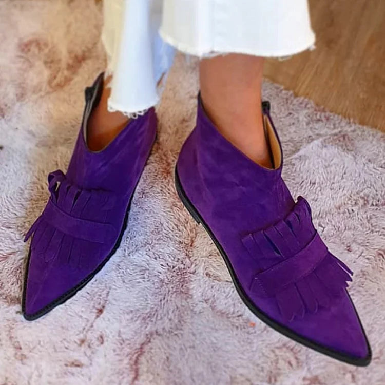 Antonia | Fringe-Trimmed Ankle Boots
