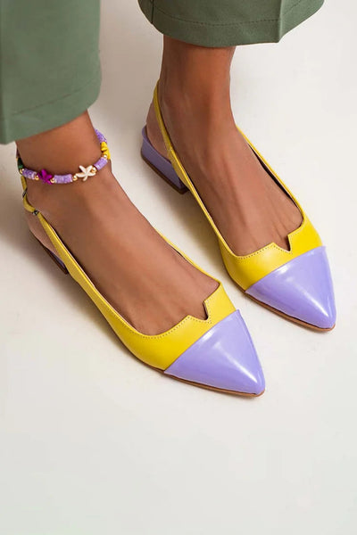 CATERINA | Elegant ballet flats with contrasting tip and bicolored details for a sophisticated look
