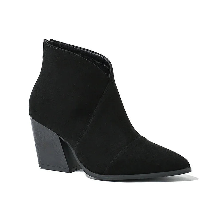 Hailey | Suede-Effect Pointed Ankle Boots