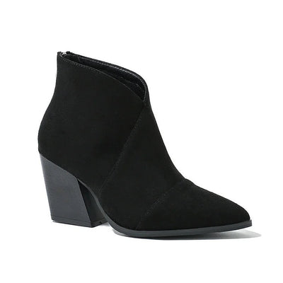 Hailey | Suede-Effect Pointed Ankle Boots