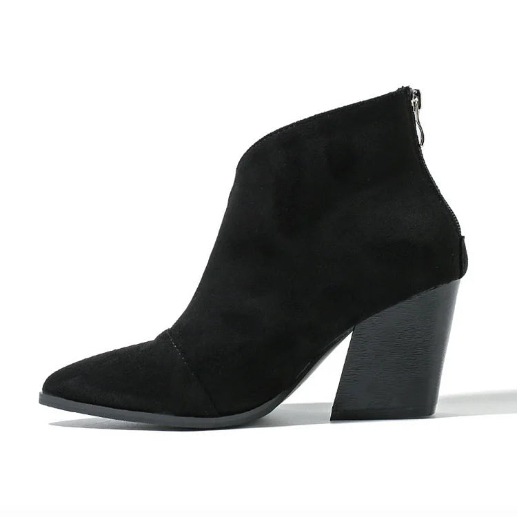 Hailey | Suede-Effect Pointed Ankle Boots