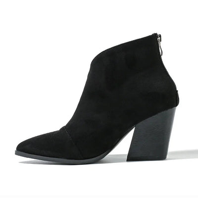 Hailey | Suede-Effect Pointed Ankle Boots