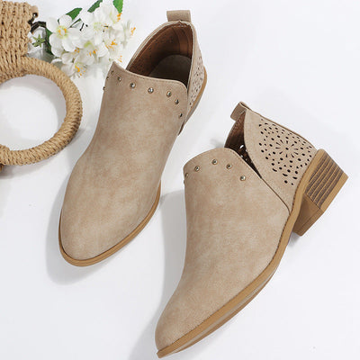 Caitlin | Perforated Low-Cut Ankle Boot