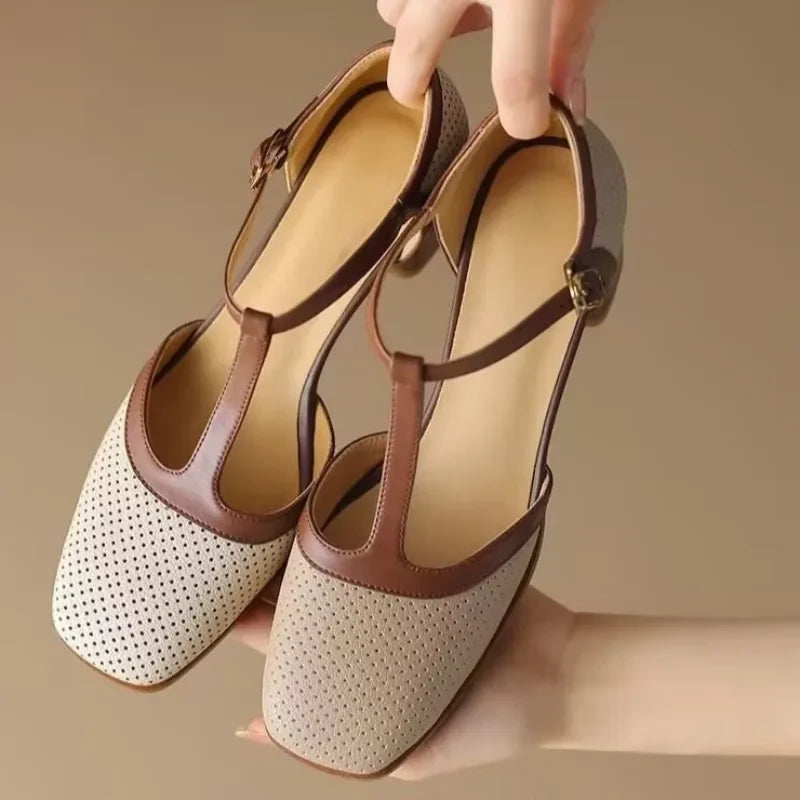 Hazel | Medium Heel Mary Janes Isava