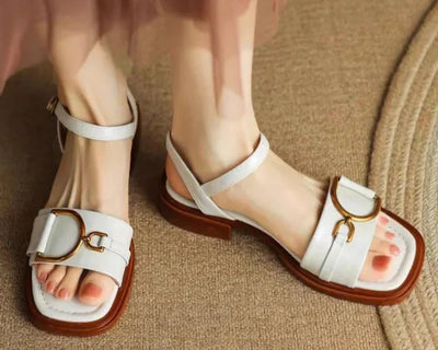 Amara | Buckle-Detail Flat Sandals™