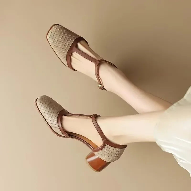 Hazel | Medium Heel Mary Janes Isava