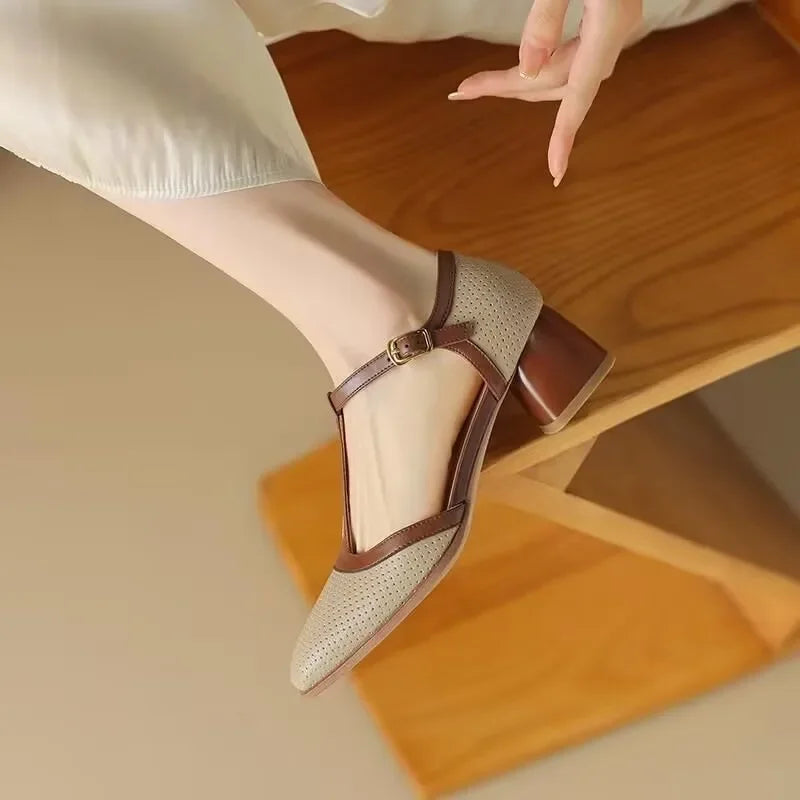 Hazel | Medium Heel Mary Janes Isava