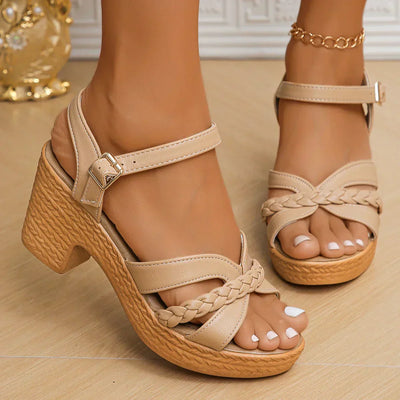 MELODIE | Braided Strap Elevated Sandals