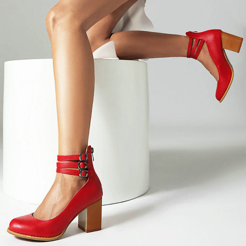 Elisa™ | Smooth Heeled Sandals