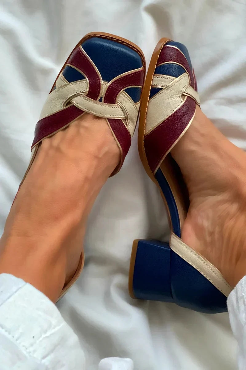 Amara | Three-Tone Slip-On Flats