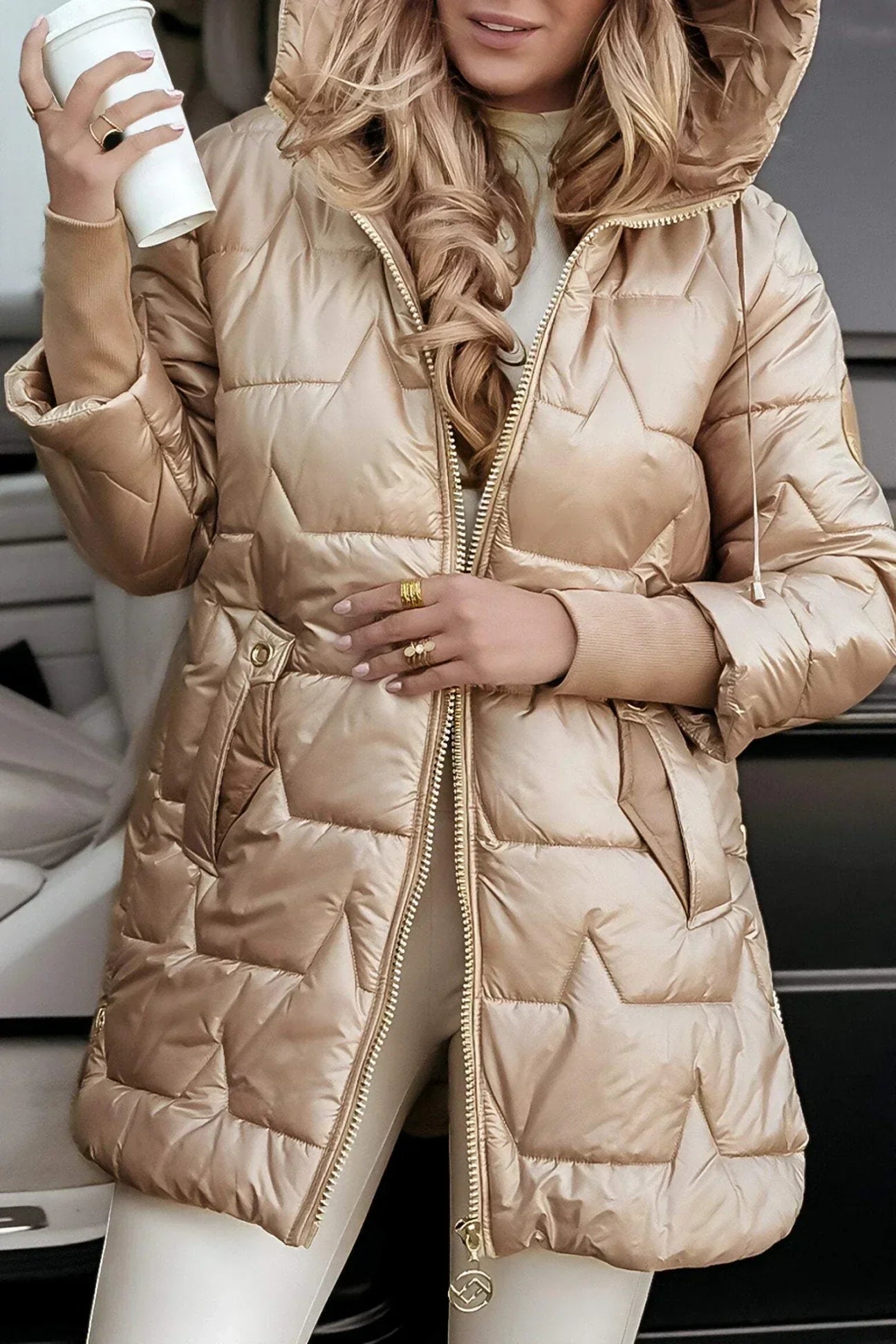 Frances | Long Wrap Puffer Jacket